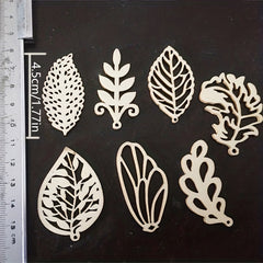 10pcs 2.4 DIY Wooden Leaf Chip Shapes for Painting Signature Decoration