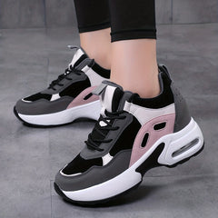 Women's Colorblock Platform Sneakers Air Cushion Outdoor Shoes