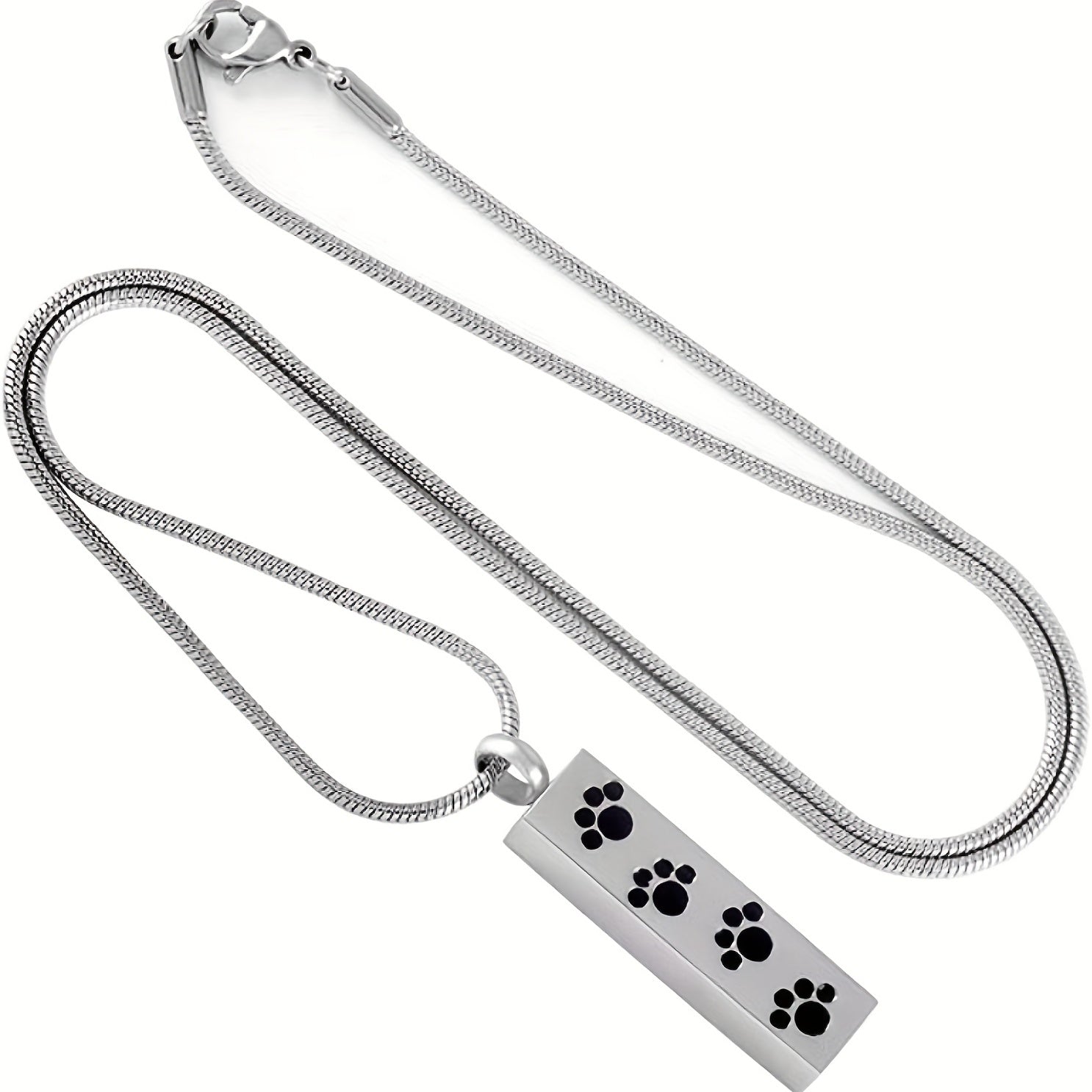 Pet Cremation Jewelry Paw Print Urn Necklace For Ashes