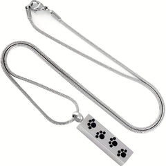 Pet Cremation Jewelry Paw Print Urn Necklace For Ashes