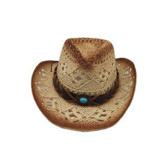 Straw Beach Sun Hat Lightweight Western Cowboy Hat For Men Women