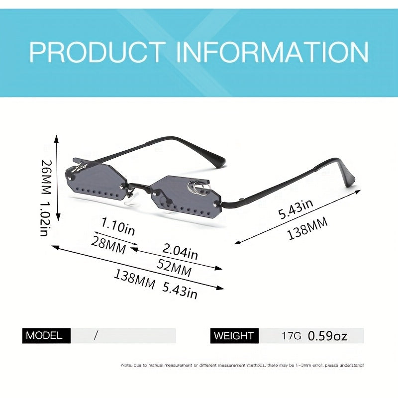 Y2K Irregular Rimless Sunglasses Punk Party Prom Club