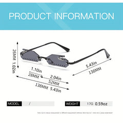 Y2K Irregular Rimless Sunglasses Punk Party Prom Club