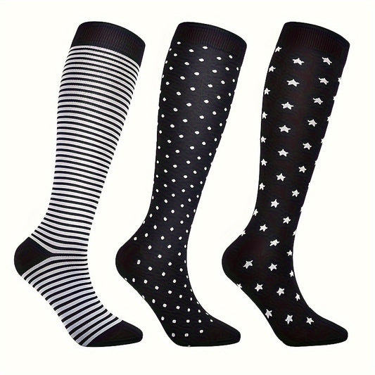 3 Pairs Knee High Compression Socks for Nurses Running