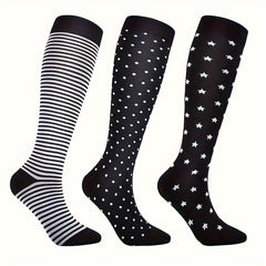 3 Pairs Knee High Compression Socks for Nurses Running