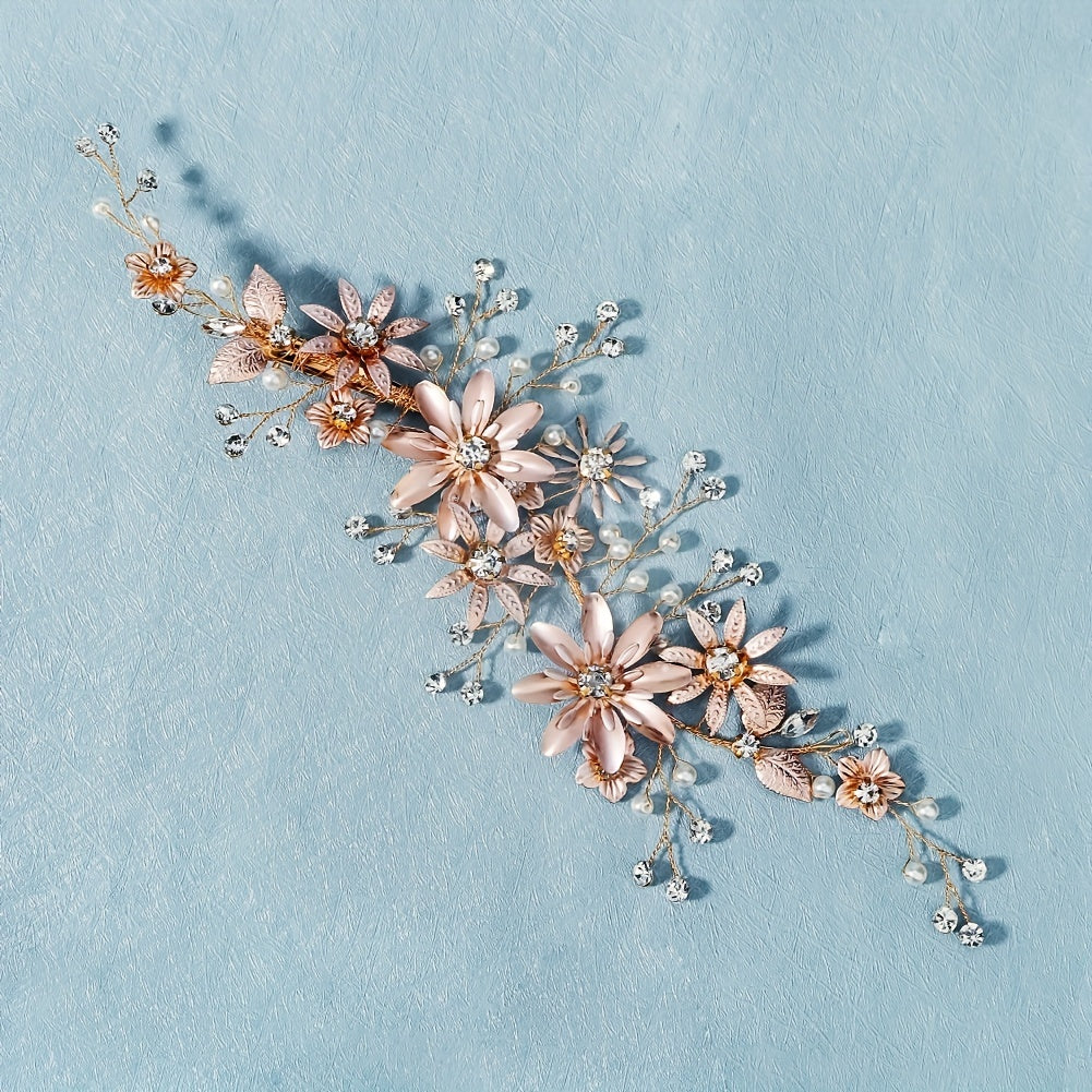 Wedding Head Flower Hair Clip Crystal Wedding Headdress