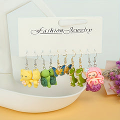 Girls Mermaid Butterfly Dinosaur Turtle Drop Earrings Party Birthday Gift