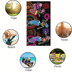 Boho Scarf Shawl Large Dancing Print Sunscreen Wraps Windproof Beach Towel