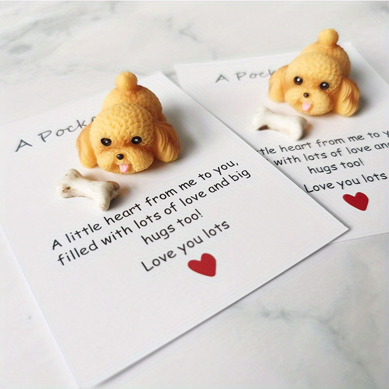 Pocket Hug Card Dog Polyresin Easter Graduation
