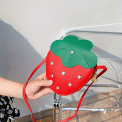Cartoon Plush Strawberry Coin Purse Portable Wallet Small Bag For Girls