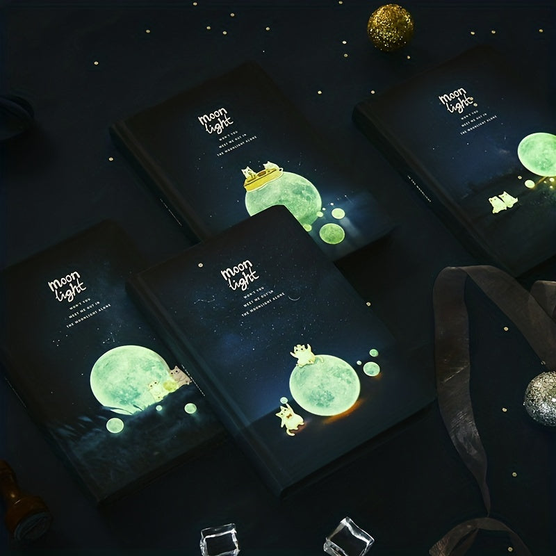 96 Sheets Moon Night Diary Book A5 Journal Nightlight DIY Notebook