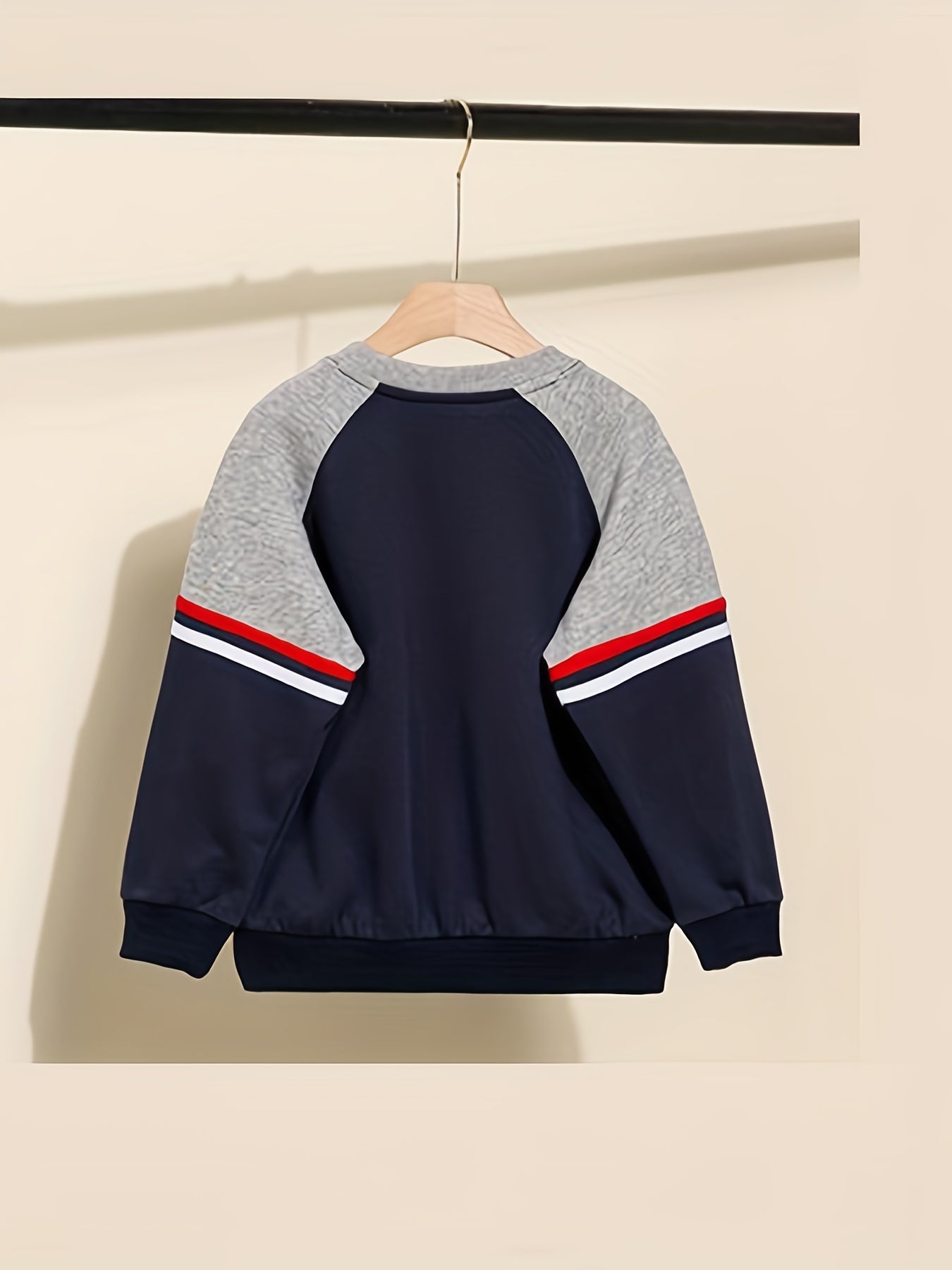 Kid's Cartoon Pattern Sweatshirt Raglan Pullover Crew Neck Long Sleeve Top