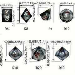 7pcs Resin Santa Running Dice Set For Board Game Polyhedron Dices