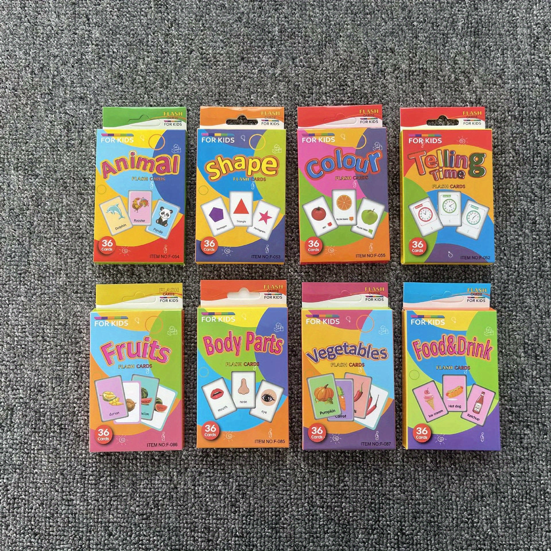Colorful Word Recognition Flash Cards for Kids