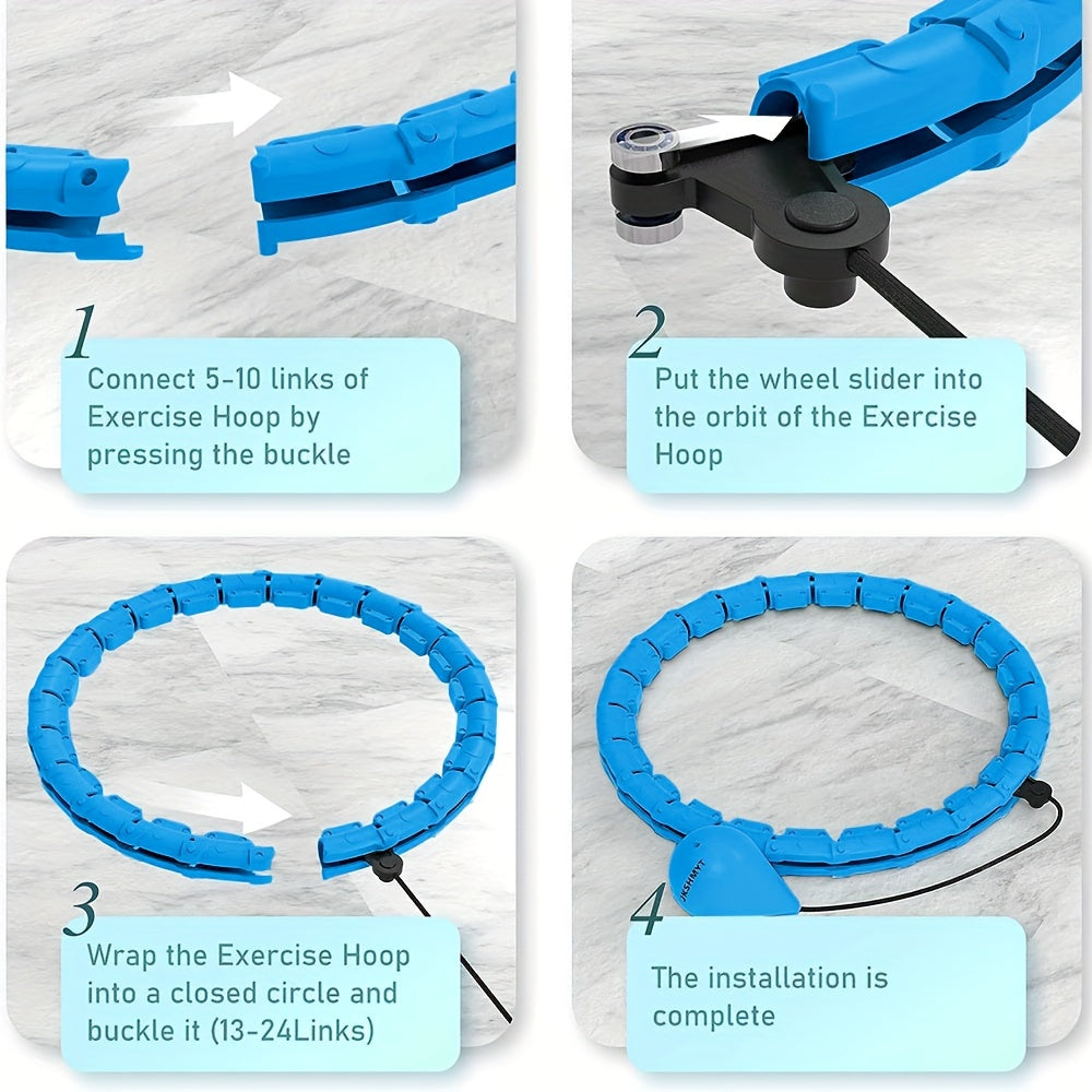 Smart Weighted Fitness Hoop 24 Knots Detachable Exercise Ring for Weight Loss
