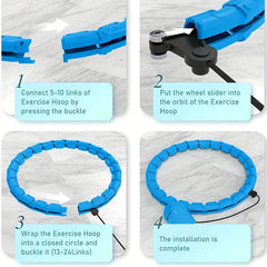 Smart Weighted Fitness Hoop 24 Knots Detachable Exercise Ring for Weight Loss