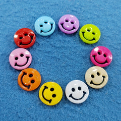 50pcs Mixed Smile Plastic Buttons for DIY Children's Clothing Accessories