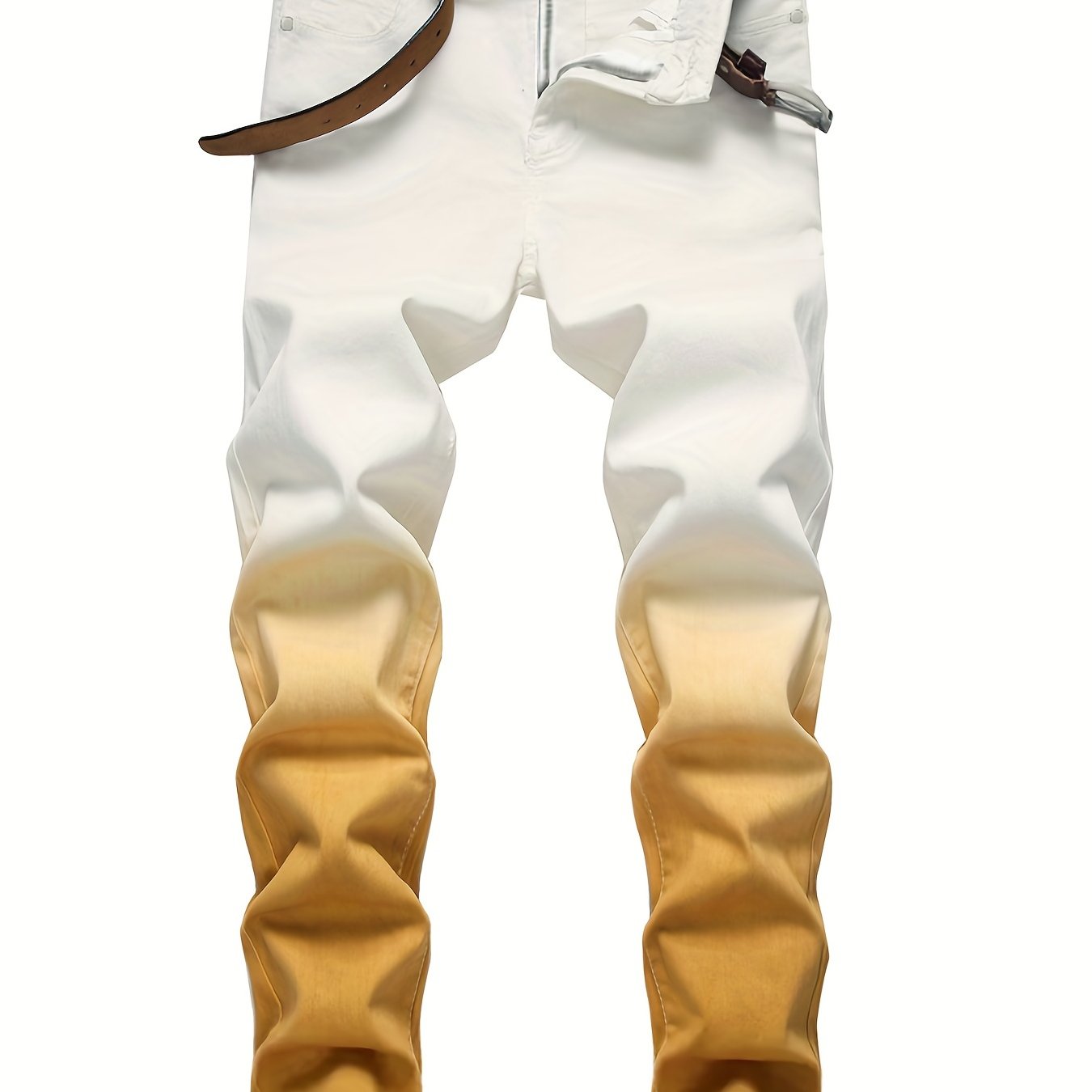 Men's Gradient Straight Denim Jeans with Pockets