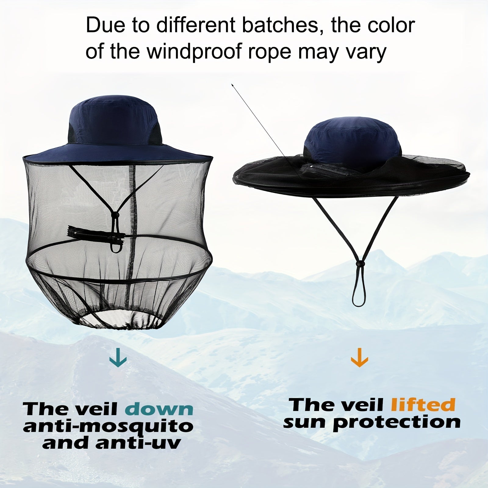 Waterproof Sun Hat with Head Net for Fishing Hiking Outdoor Activities
