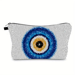 Evil Eye Pattern Makeup Bag Portable Zipper Cosmetic Pouch Gift For Women