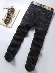 Men's Regular Straight Leg Jeans Semi-formal Stretch Denim Pants