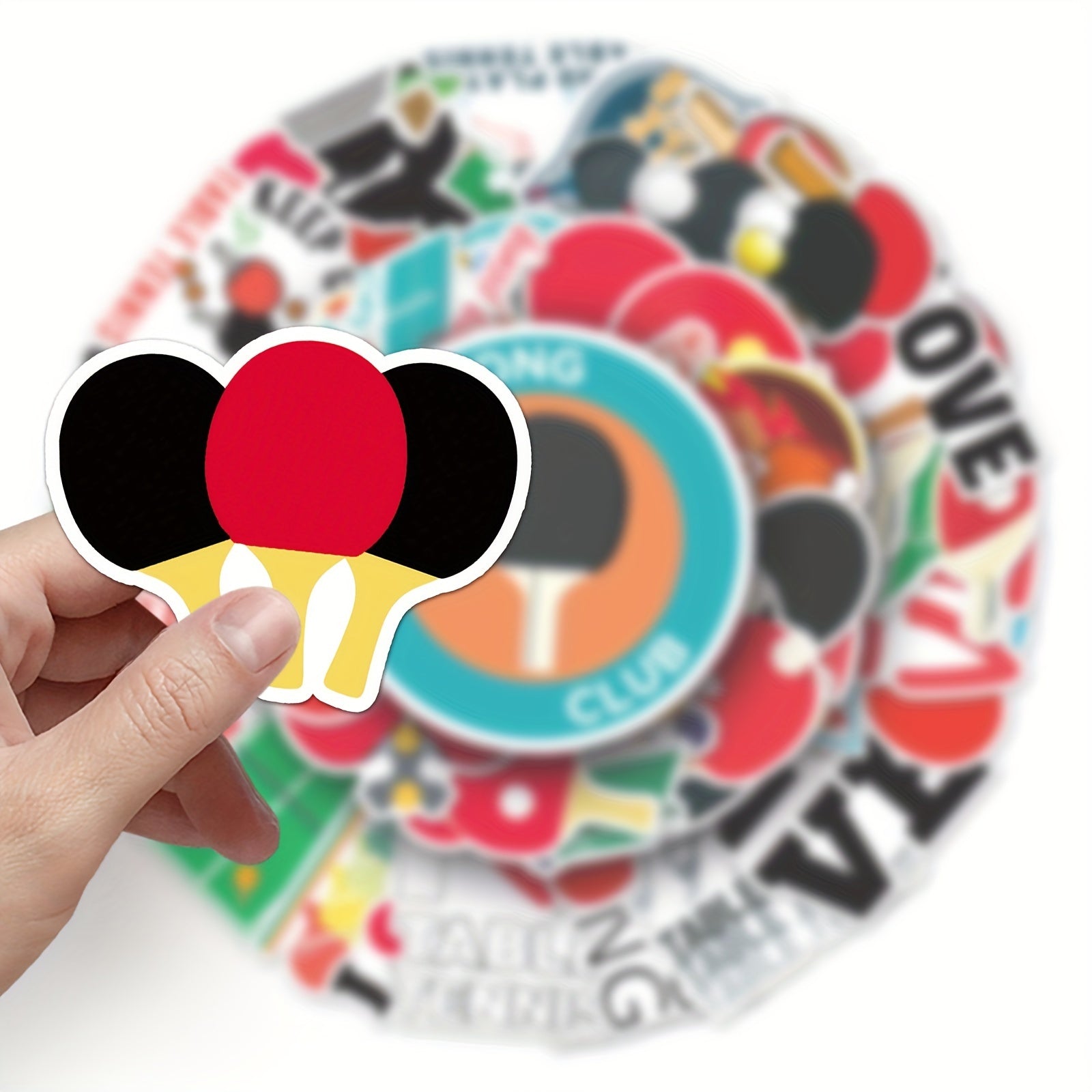 50pcs Table Tennis Graffiti Stickers Waterproof DIY Stickers