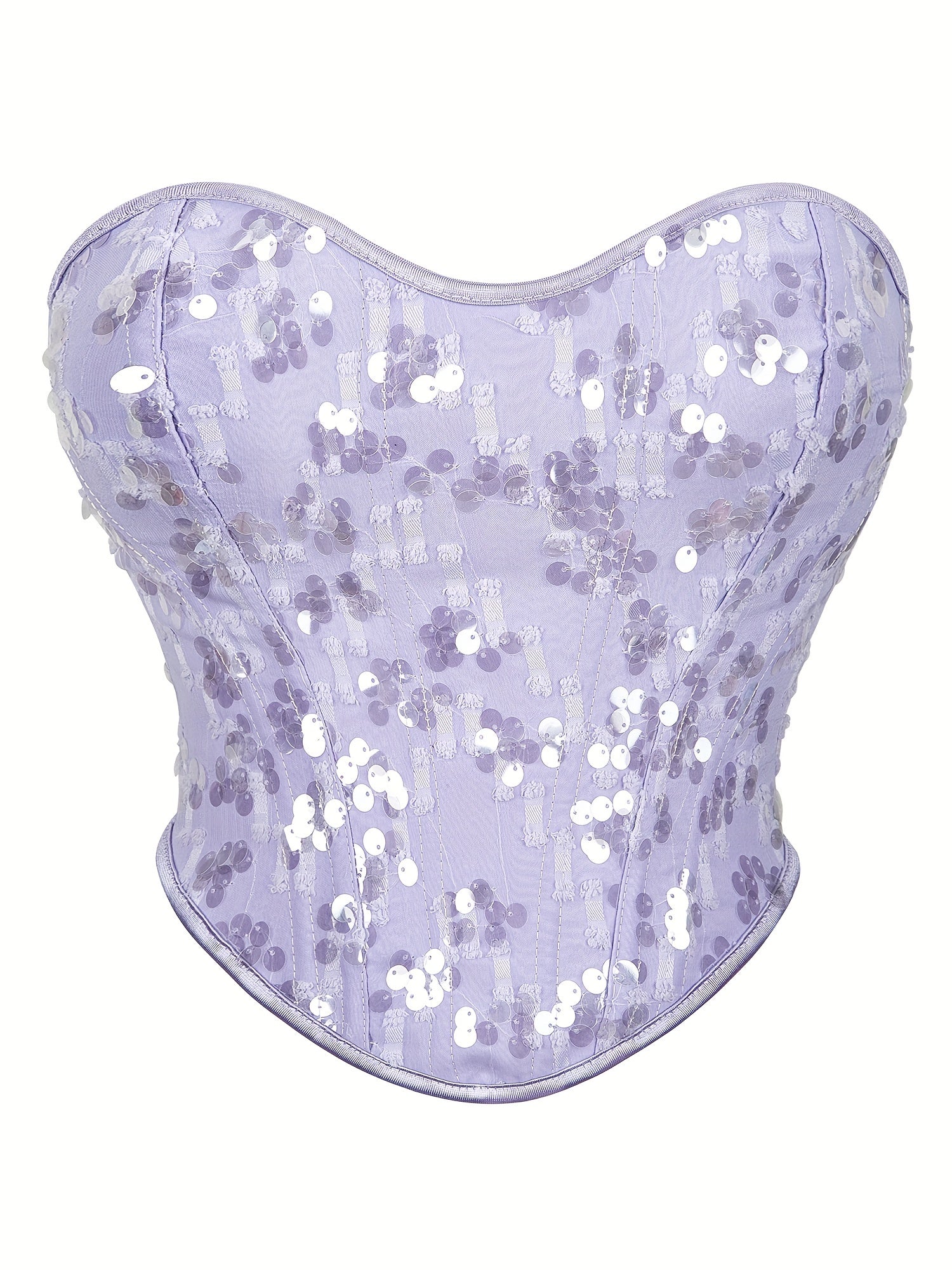 Sequin Strapless Corset Bustier Tummy Control Lace Push Up Body Shaper