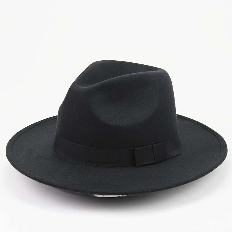Wide Brim Fedora Hat Solid Color Women's Accessories Gift