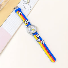 Boys Cartoon Soccer Silicone Sports Watch