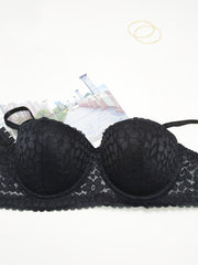 Floral Lace Balconette Push Up Bra Women's Lingerie