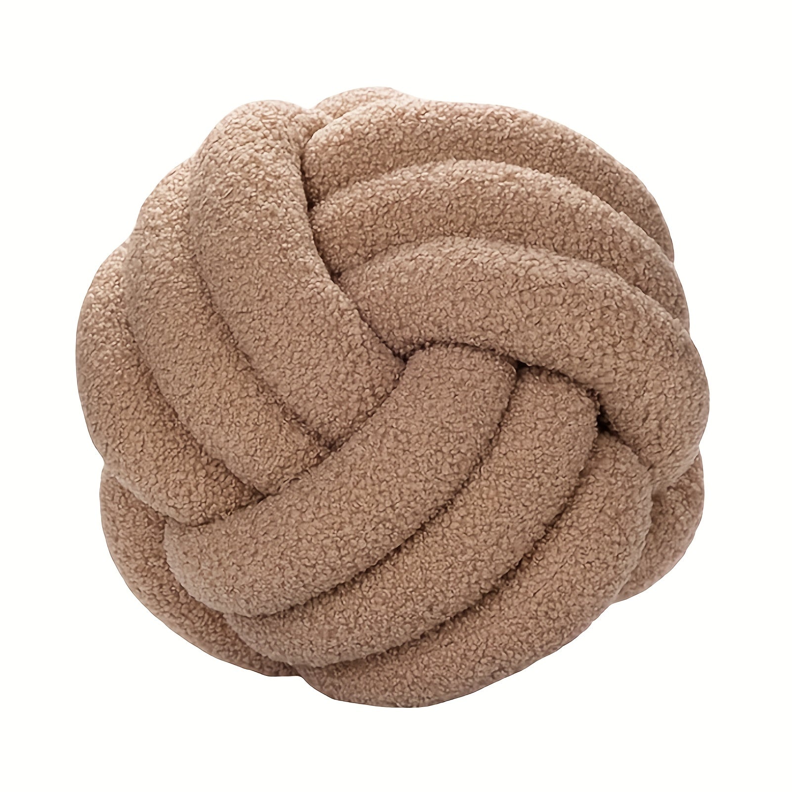 Hand Woven Knotted Ball Pillow Soft Sherpa Home Decorative Plush Pillow