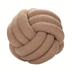 Hand Woven Knotted Ball Pillow Soft Sherpa Home Decorative Plush Pillow