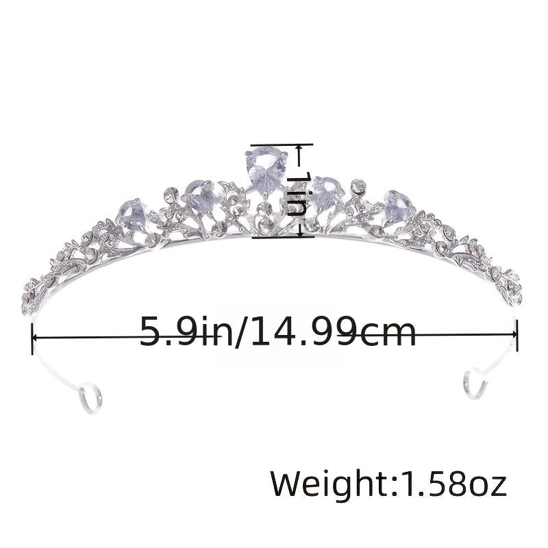 Crystal Zircon Princess Tiara for Bride Pageant Crown