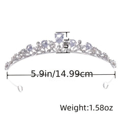 Crystal Zircon Princess Tiara for Bride Pageant Crown