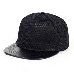 Men's Grid Baseball Cap Mesh Snapback Adjustable Hat