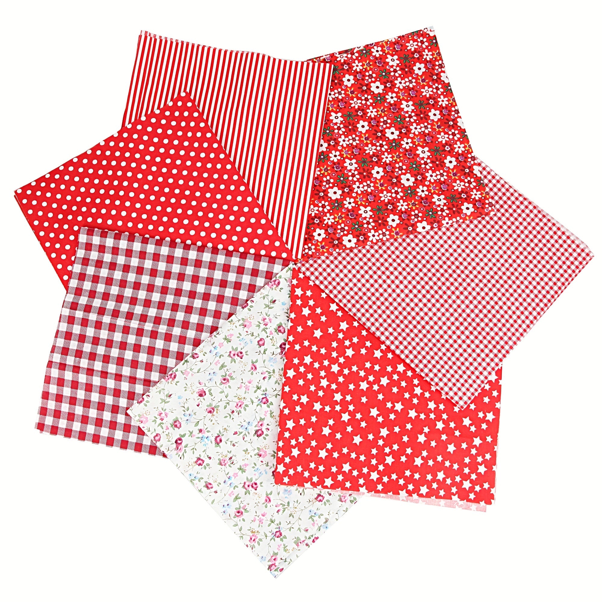 7pcs DIY Floral Fabric Patchwork Sewing Quilting Scrapbooking