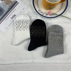 Sparkly Rhinestone Mid Tube Socks for Women
