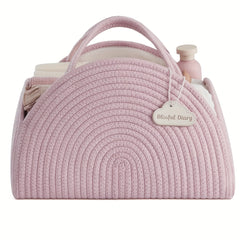 Pink Diaper Caddy Organizer Tote for Moms - Shower Gift w/ Compartments