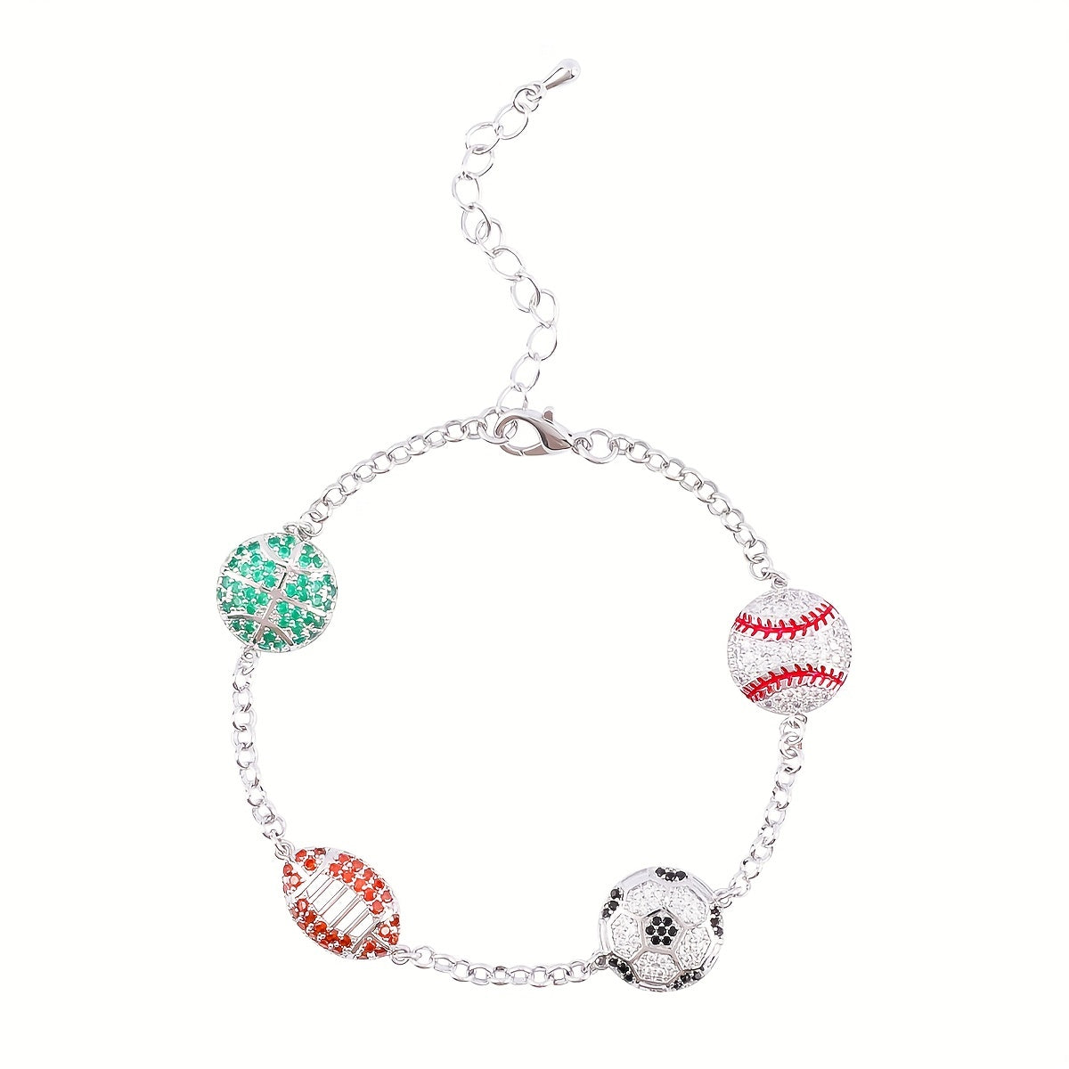 Sparkling Rhinestone Ball Charm Bracelet for Women