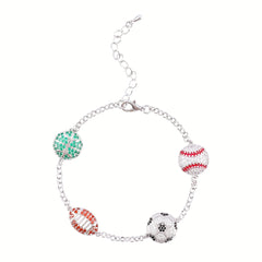 Sparkling Rhinestone Ball Charm Bracelet for Women