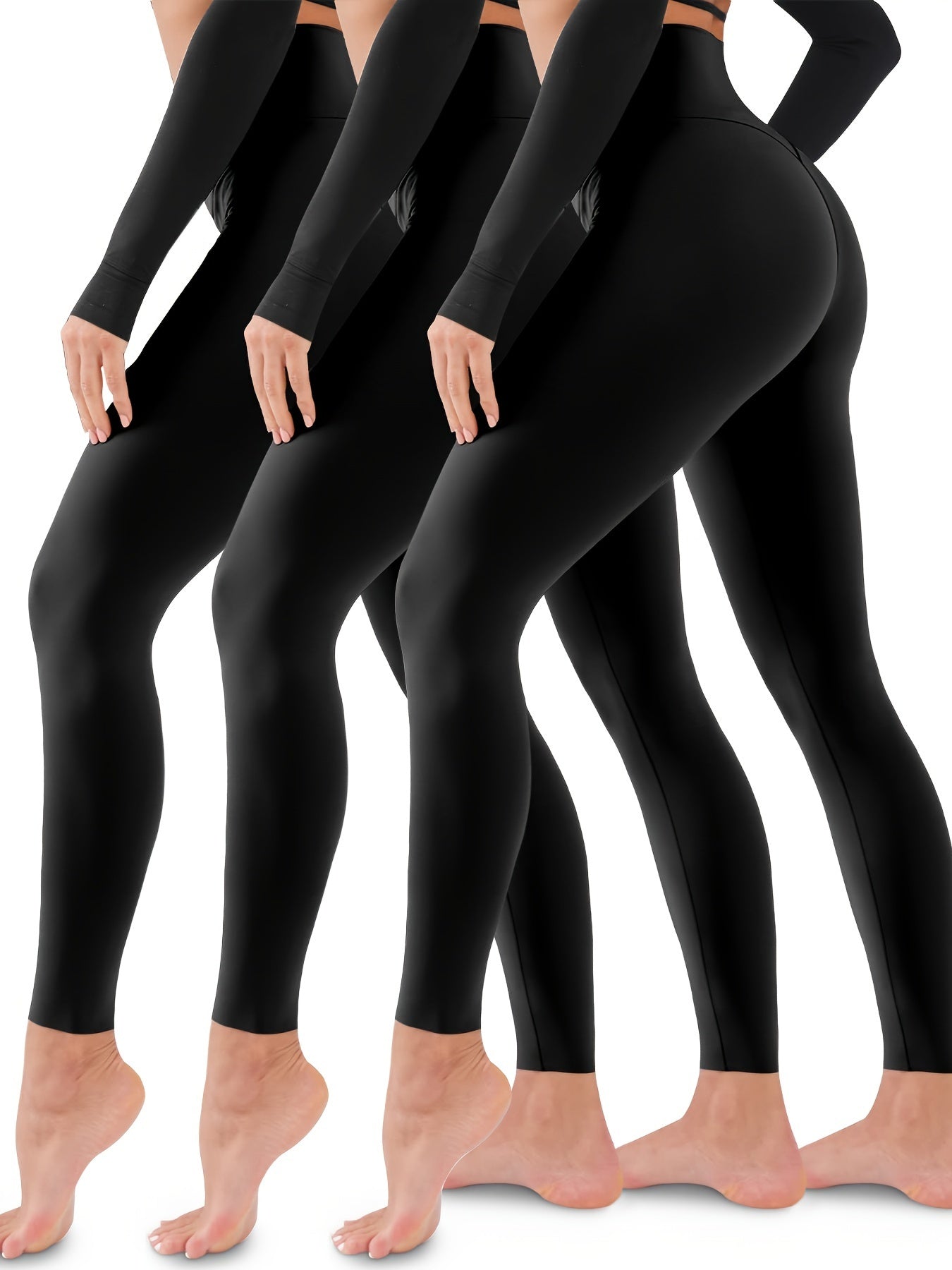 3pcs High Waisted Sport Leggings For Women Soft Tummy Control Pants