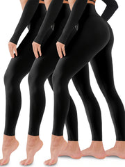 3pcs High Waisted Sport Leggings For Women Soft Tummy Control Pants