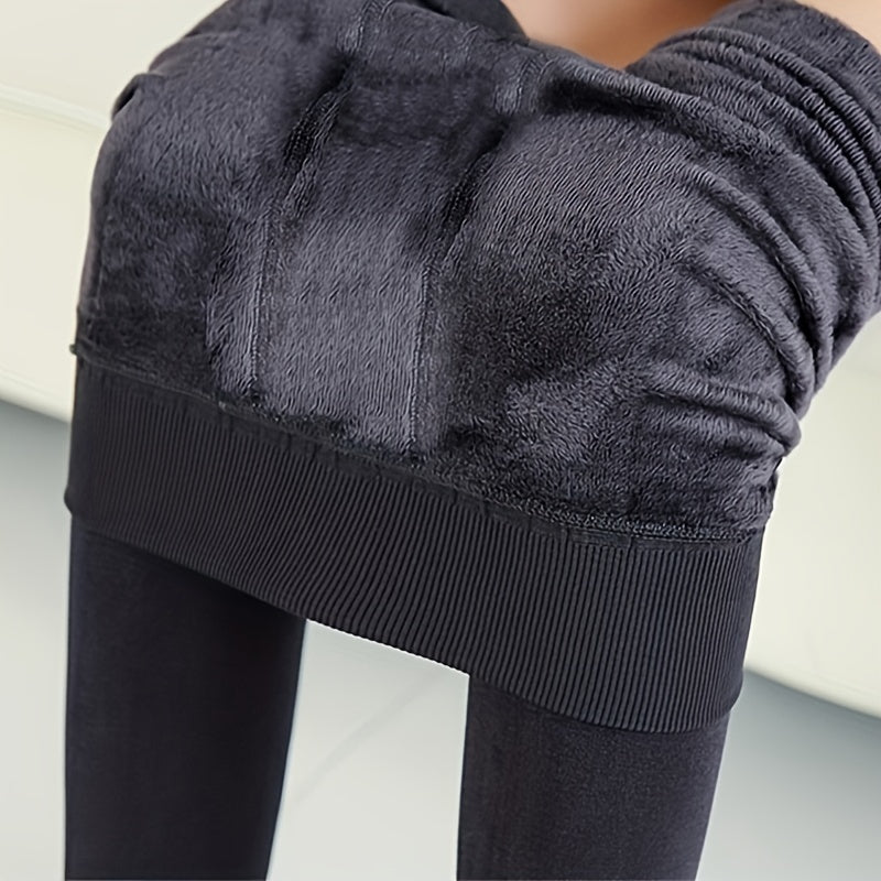Fuzzy Thermal Footless Tights Plush Lined Leggings Women's Stockings
