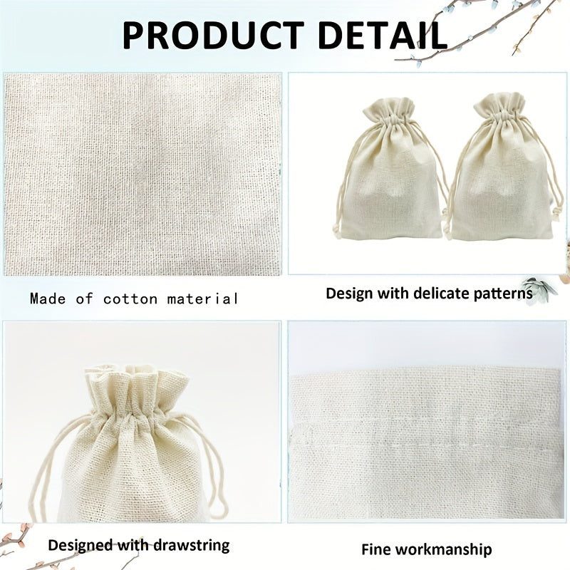 Christmas Cotton Drawstring Bag Gift Storage Bag Hanging Bag