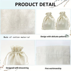 Christmas Cotton Drawstring Bag Gift Storage Bag Hanging Bag