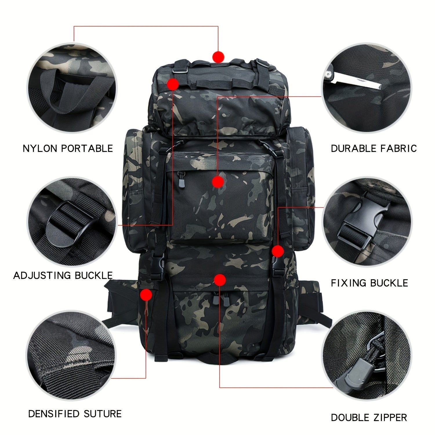 Large Capacity Military Tactical Daypack for Outdoor Camouflage