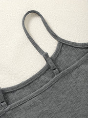 2 Ribbed Crop Cami Top Spaghetti Strap Summer Women's Clothing