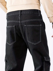 Men's Slim Fit Dark Wash Straight Leg Jeans