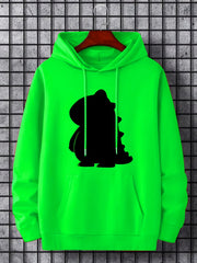 Dino Print Hoodie for Men - Casual Graphic Pullover Sweatshirt