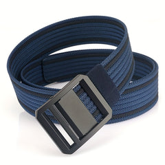 Men's Metal Buckle Nylon Braided Belt Casual Youth Belt